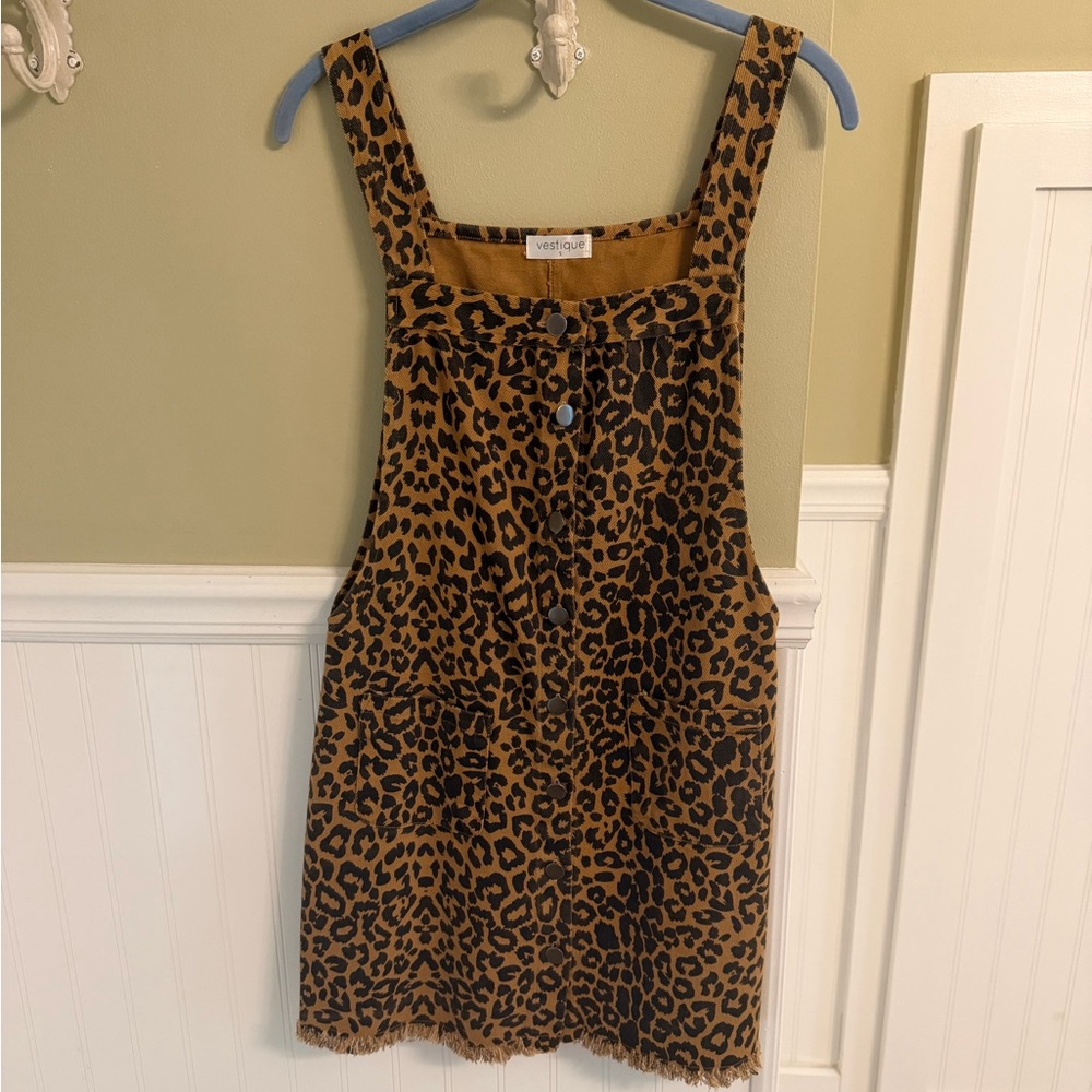 Vestique Tan and Black Animal Print Dress